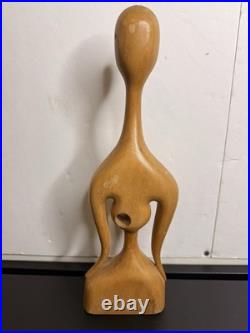J G Casas Vintage Wood Sculpture Carving Modernism Abstract MID Century Modern