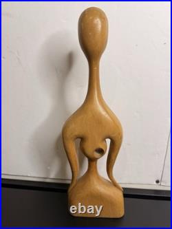 J G Casas Vintage Wood Sculpture Carving Modernism Abstract MID Century Modern