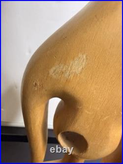 J G Casas Vintage Wood Sculpture Carving Modernism Abstract MID Century Modern