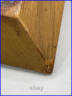 J Rosas Signed Mexican Bas Relief Wood Wooden Carving Folk Art Mexico Vintage