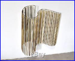 JERE Vtg Mid Century Modern Hollywood Regency Brass Metal KINETIC Wall Sculpture