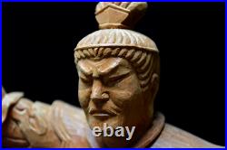 Japanese Vintage Wood Carving Vaisravana Guardian God of Buddhism Statue 14
