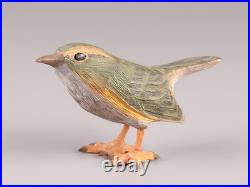 Japanese Vintage Wooden Bird Sculpture Nightingale by Ueno Gyokusui