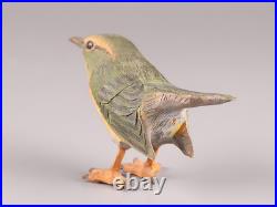 Japanese Vintage Wooden Bird Sculpture Nightingale by Ueno Gyokusui