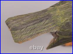 Japanese Vintage Wooden Bird Sculpture Nightingale by Ueno Gyokusui