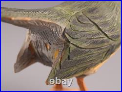 Japanese Vintage Wooden Bird Sculpture Nightingale by Ueno Gyokusui