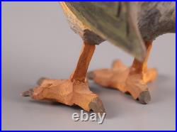 Japanese Vintage Wooden Bird Sculpture Nightingale by Ueno Gyokusui