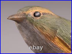 Japanese Vintage Wooden Bird Sculpture Nightingale by Ueno Gyokusui