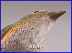 Japanese Vintage Wooden Bird Sculpture Nightingale by Ueno Gyokusui