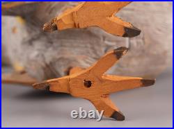 Japanese Vintage Wooden Bird Sculpture Nightingale by Ueno Gyokusui