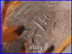Japanese Vintage Wooden Bird Sculpture Nightingale by Ueno Gyokusui