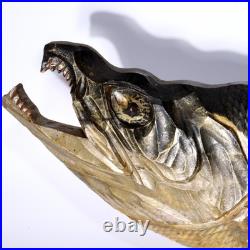 Japanese Vintage Wooden Carving of Salmon Ornate Sculpture WO414