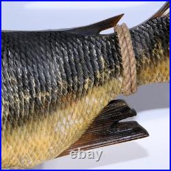 Japanese Vintage Wooden Carving of Salmon Ornate Sculpture WO414