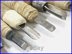 Japanese Wood Carving Chisels VINTAGE Noh-Mask Tool Set of 30 #a69