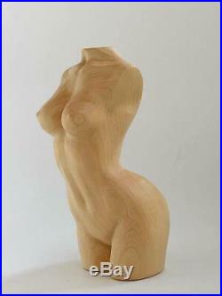 Japanese Wooden Hand Carving Sculpture Woman Nude Kibori Vintage Rare F/S F0