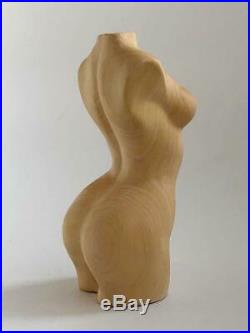 Japanese Wooden Hand Carving Sculpture Woman Nude Kibori Vintage Rare F/S F0