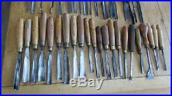 Job Lot of Vintage Wood Carving tools Chisels, Gouges X 40