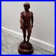 Jose Pinal Wood Sculpture Man WithDetailed Musculature Standing Artist Signed Vtg