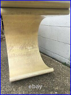 Karl Springer Style Cream Lacquer Sculptural Console Table