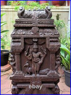 Kartikeya Statue Kavadi Temple Gopuram Muruga Sculpture Vintage Wall Panel Decor
