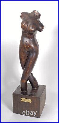 LARGE 20 Vintage Wood Carved Nude Woman Torso Female Body Statue Art Sculpture