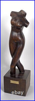 LARGE 20 Vintage Wood Carved Nude Woman Torso Female Body Statue Art Sculpture