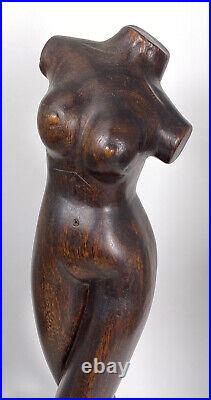 LARGE 20 Vintage Wood Carved Nude Woman Torso Female Body Statue Art Sculpture