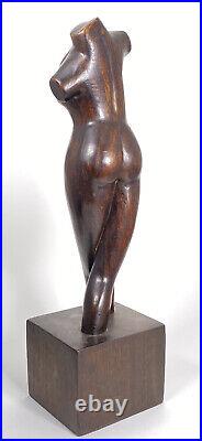 LARGE 20 Vintage Wood Carved Nude Woman Torso Female Body Statue Art Sculpture