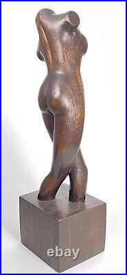 LARGE 20 Vintage Wood Carved Nude Woman Torso Female Body Statue Art Sculpture