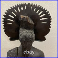 LARGE 25 Vintage Wood Carved Balinese Bali Janger Dancer Woman Sculpture Statue