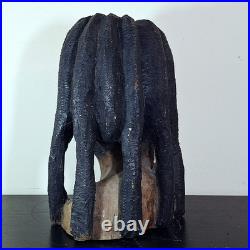 LARGER Than Life Hand Carved Wood Bob Marley Bust Vintage Rasta Sculpture