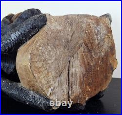 LARGER Than Life Hand Carved Wood Bob Marley Bust Vintage Rasta Sculpture