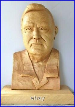 LG 18 Vintage LARRY NOWELL Hand Carved Tennessee Appalachian Wood Carver Bust