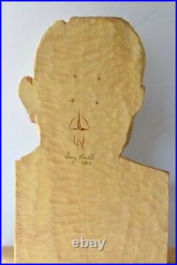 LG 18 Vintage LARRY NOWELL Hand Carved Tennessee Appalachian Wood Carver Bust