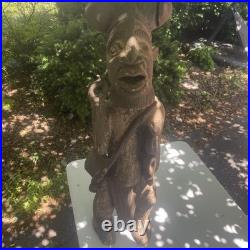 Large 35 Vintage Kongo Yombe Power Figure African Tribal Wood Sculpture