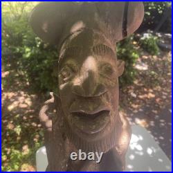 Large 35 Vintage Kongo Yombe Power Figure African Tribal Wood Sculpture