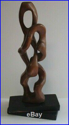 Large Arp Style Sculpture Biomorphic Abstract Carving Statue Modernism Vintage