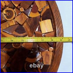 Large Kansas Sunflower Wood Sculpture Assemblage Mosaic Art Vintage KS Flower OO