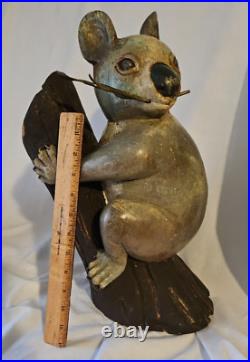 Large Koala Wood & Metal Sculpture Made in Italy 17 in Tall- Vintage