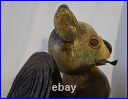 Large Koala Wood & Metal Sculpture Made in Italy 17 in Tall- Vintage