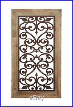 Large Metal Wood Wall Panel Antique Vintage Rustic Chic Scrollwork Unique Decor