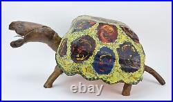Large Vintage 1970's Folk Art Papier-Mache & Driftwood Turtle Tortoise Sculpture