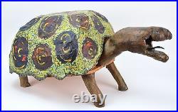 Large Vintage 1970's Folk Art Papier-Mache & Driftwood Turtle Tortoise Sculpture