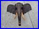 Large Vintage Hand Carved Wood Elephant Head Wall Sculpture 24 Tribal Folk Art