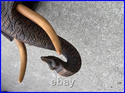 Large Vintage Hand Carved Wood Elephant Head Wall Sculpture 24 Tribal Folk Art Large Vintage Hand Carved Wood Elephant Head Wall Sculpture 24 Tribal Folk Art