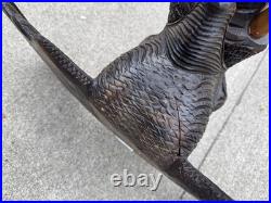 Large Vintage Hand Carved Wood Elephant Head Wall Sculpture 24 Tribal Folk Art