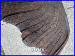 Large Vintage Hand Carved Wood Elephant Head Wall Sculpture 24 Tribal Folk Art