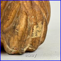 Large Vintage Hand Carved Wood Squirrel Mascot Sculpture, Early 20th Century