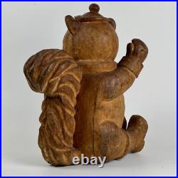 Large Vintage Hand Carved Wood Squirrel Mascot Sculpture, Early 20th Century