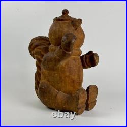 Large Vintage Hand Carved Wood Squirrel Mascot Sculpture, Early 20th Century